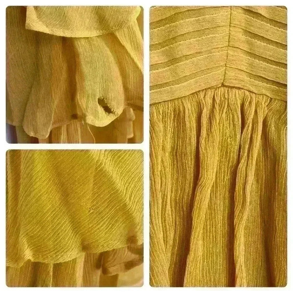 NEW Shona Joy Iris Pin Frill Midi Dress in Saffon Yellow Size Xtra Small - Picture 12 of 14